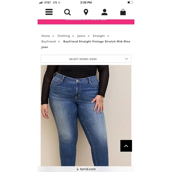 Torrid Boyfrind Midrise Jeans SZ 18 w/fade & Whiskering, Plus SZ Close Fit - Picture 1 of 7